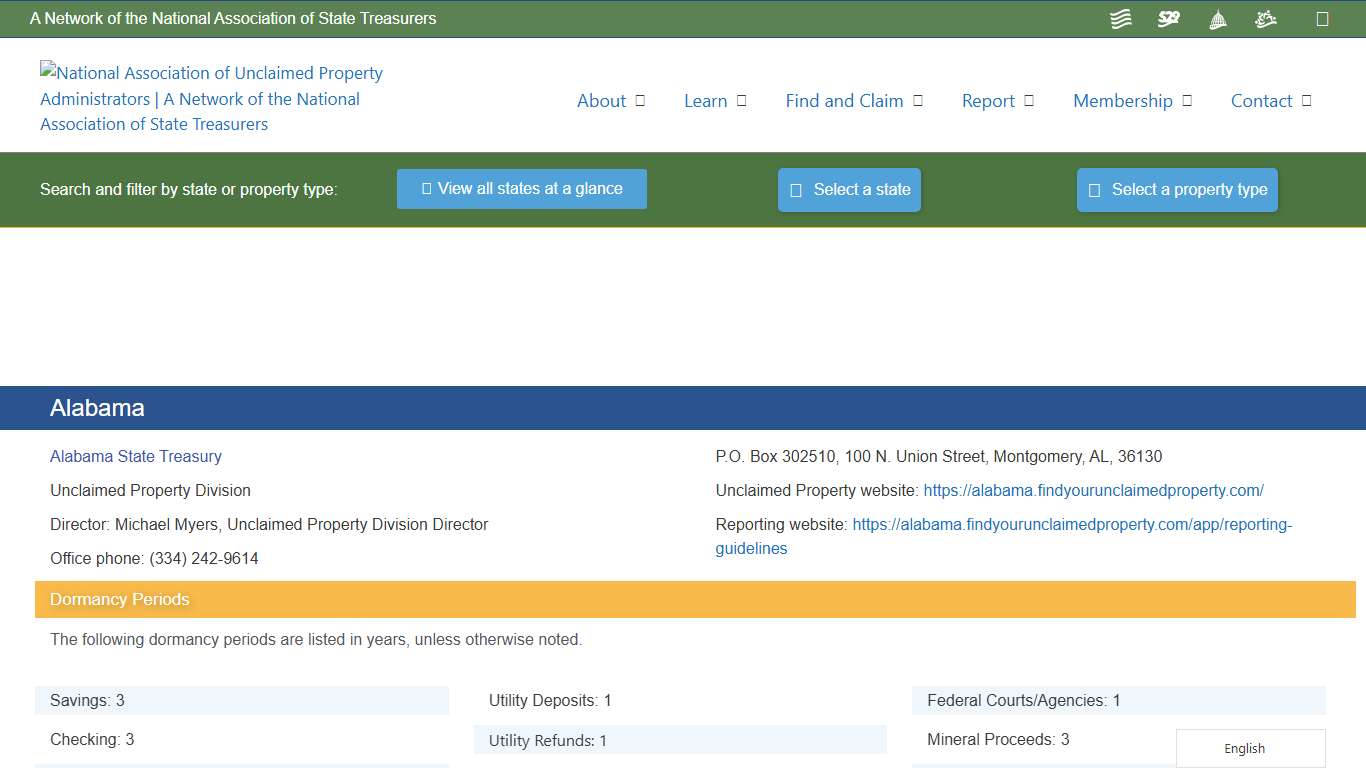 Alabama – National Association of Unclaimed Property Administrators (NAUPA)