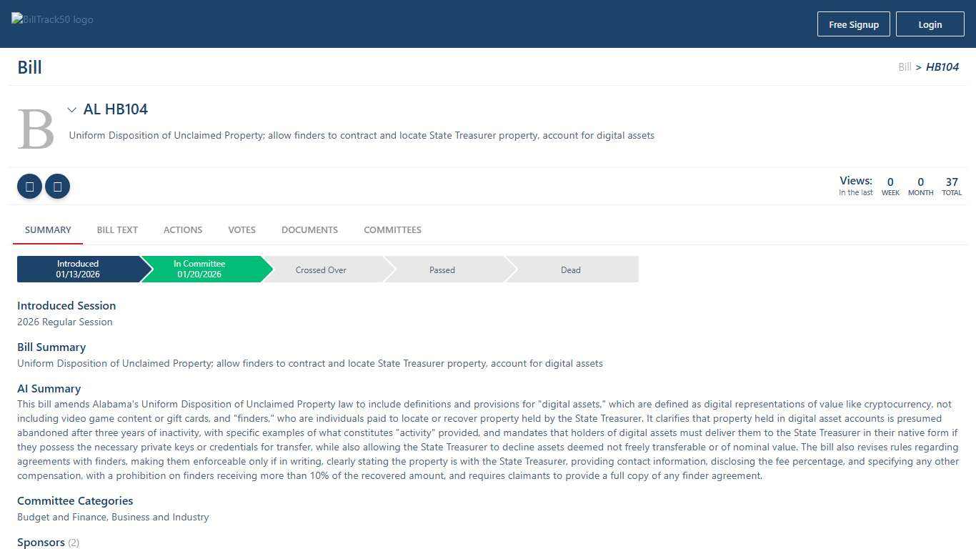 AL HB104 BillTrack50